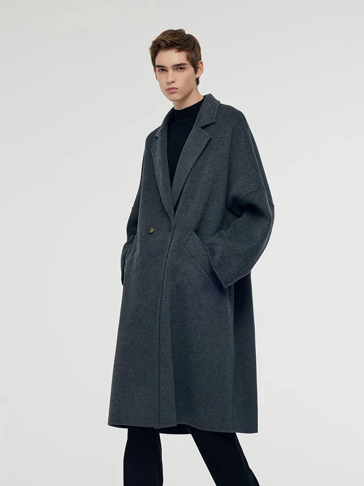 100% Wool Longline Unisex Overcoat