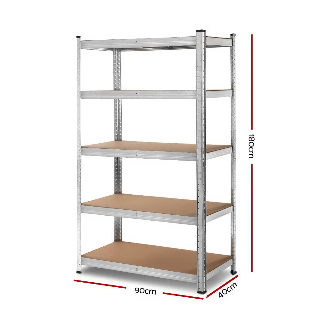 1.8M Warehouse Racking Rack Shelving Garage Steel Metal Storage Shelves Silver