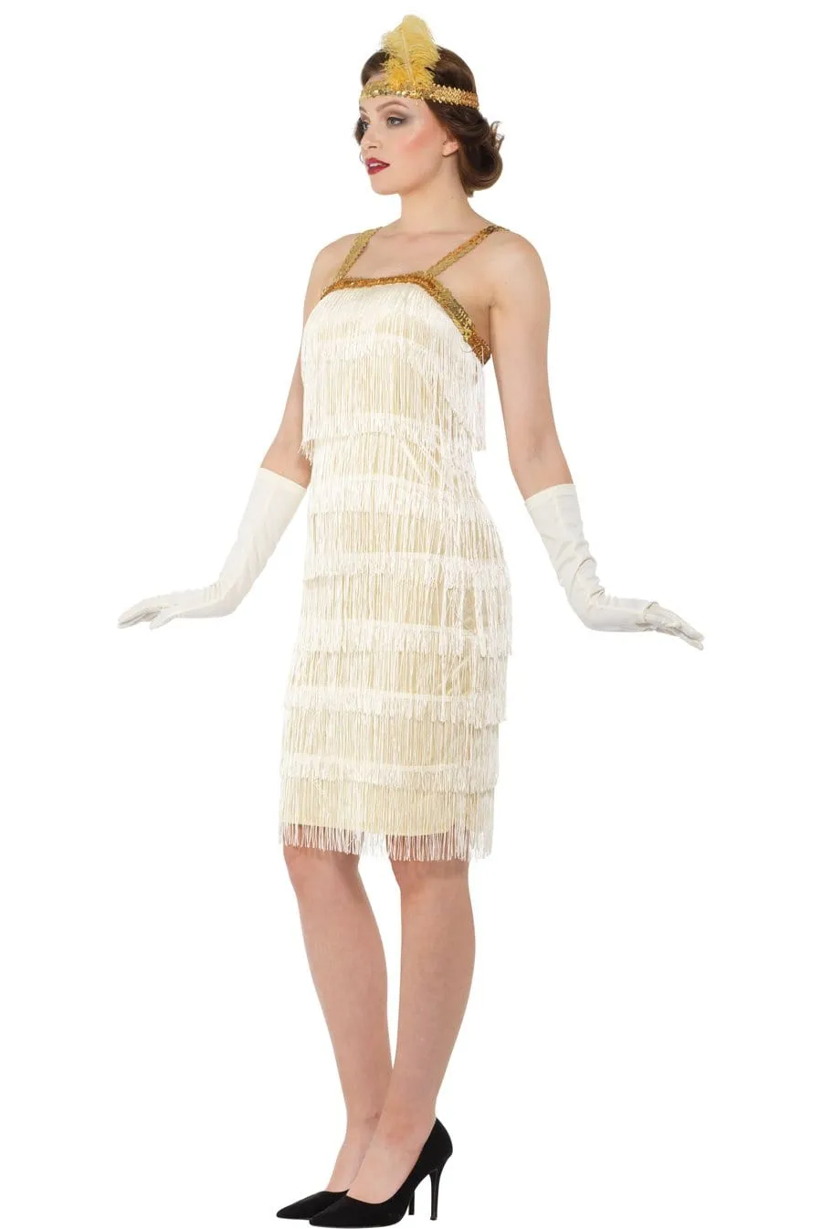 1920s Ivory Flapper Costume for Women