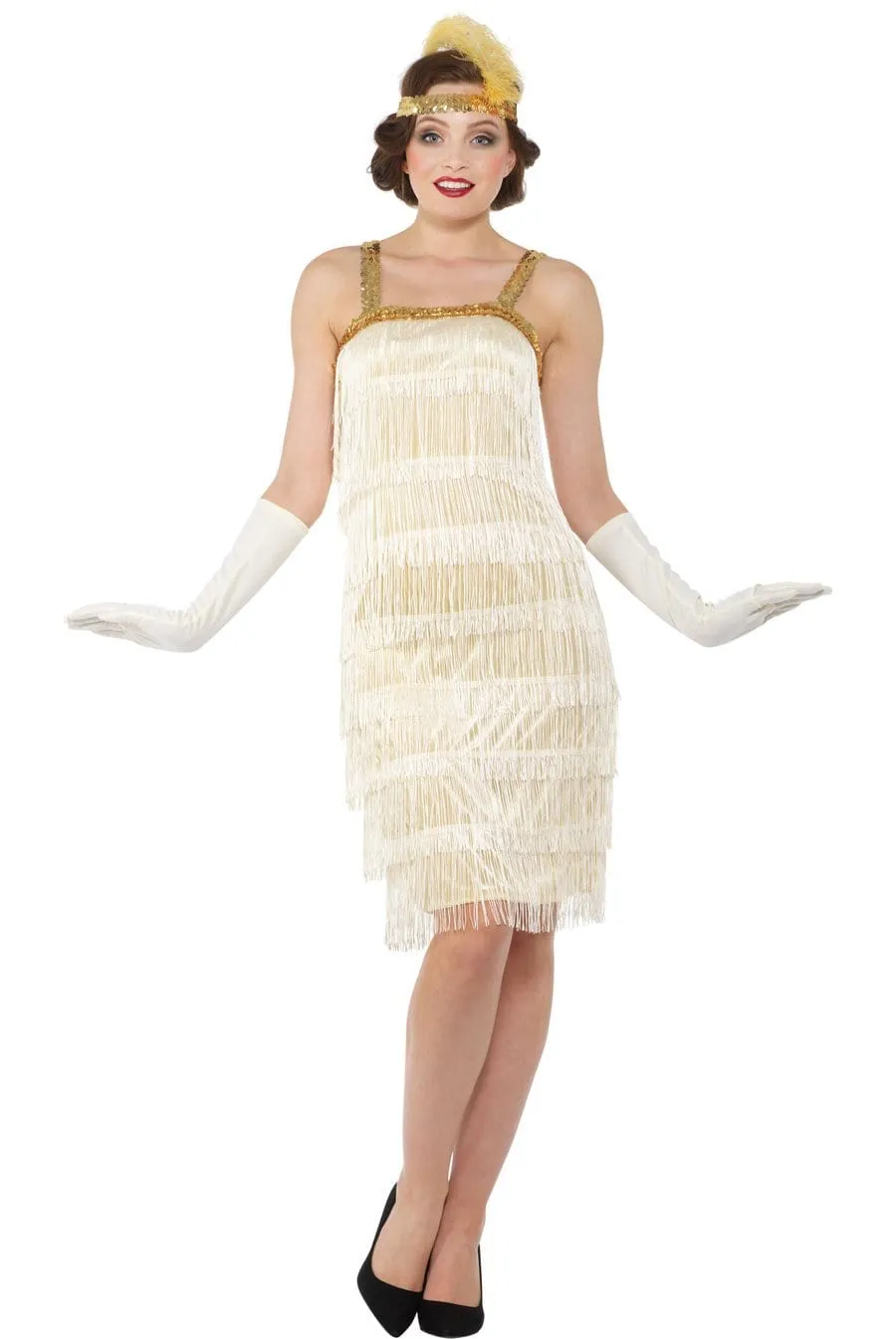 1920s Ivory Flapper Costume for Women