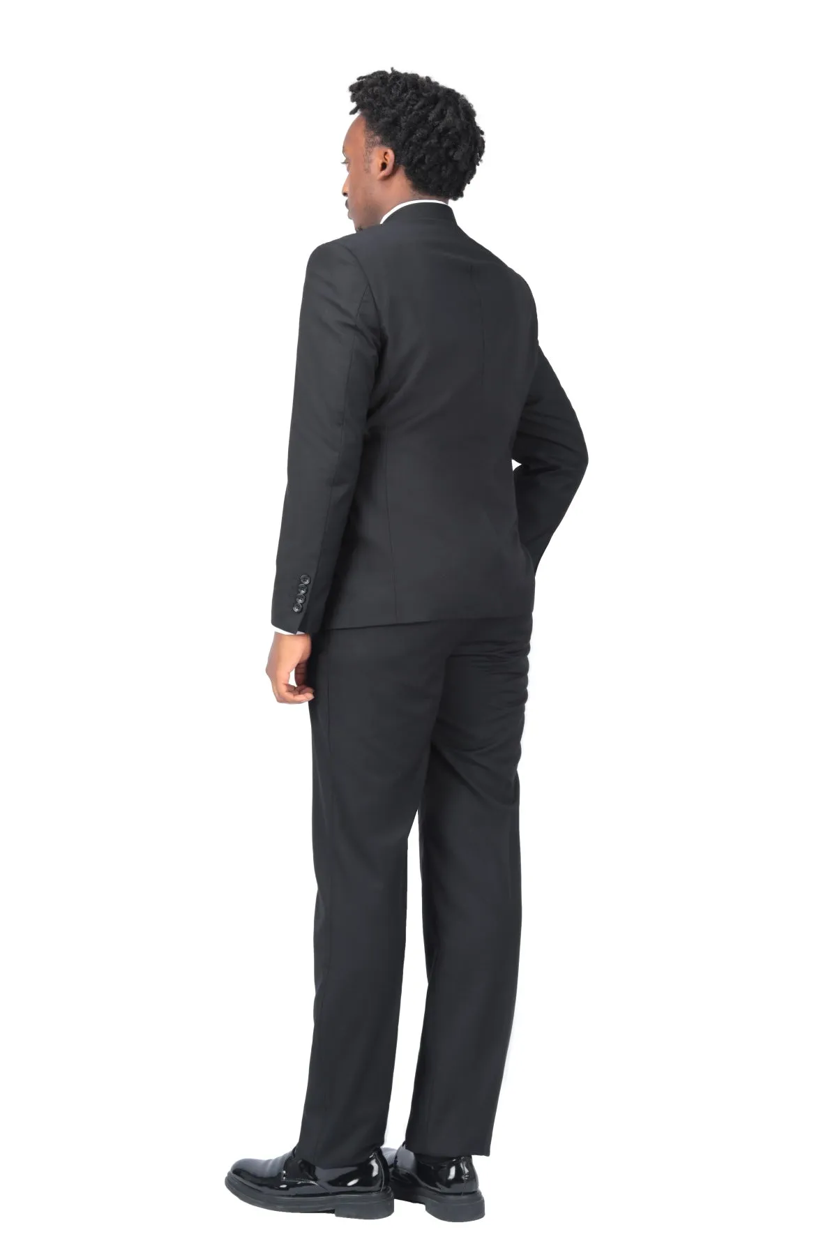 2-Piece Slim Fit Simple Designed Black Suit