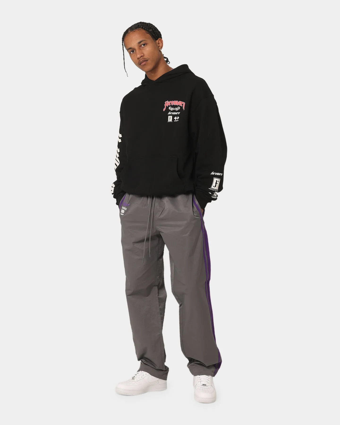 404 Racer Trackpant Charcoal/Purple