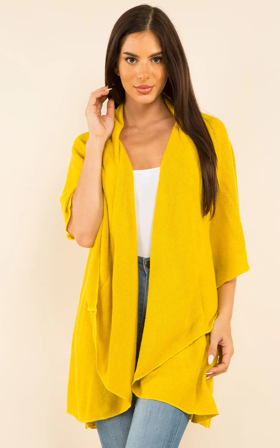 70VA11 Bright Tone Multi Sleeveless Shawl Vest