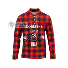 Abernethy Tartan Long Sleeve Polo Shirt with Family Crest DNA In Me Style