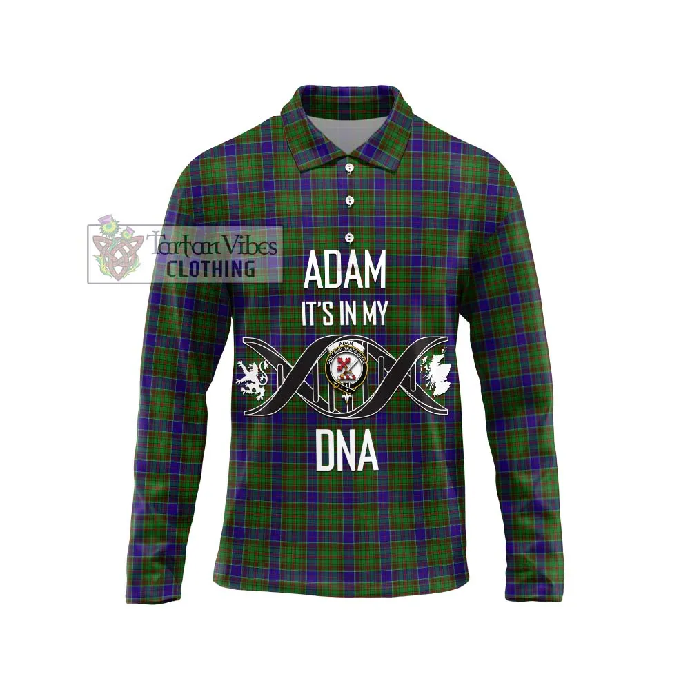 Adam Tartan Long Sleeve Polo Shirt with Family Crest DNA In Me Style