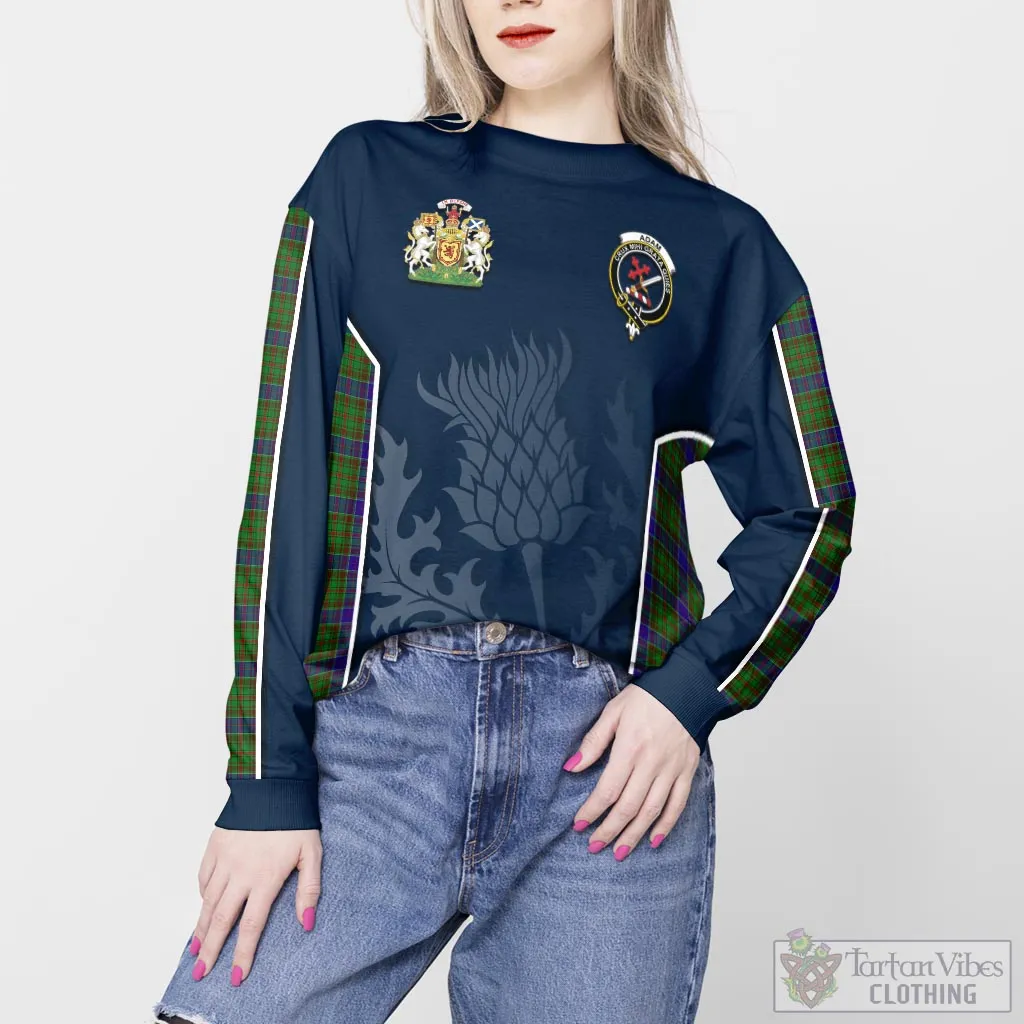 Adam Tartan Sweatshirt with Family Crest and Scottish Thistle Vibes Sport Style