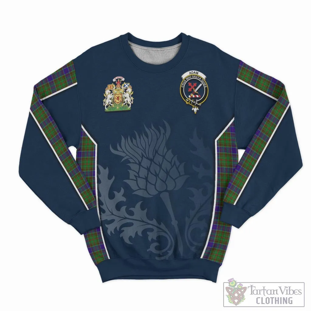 Adam Tartan Sweatshirt with Family Crest and Scottish Thistle Vibes Sport Style