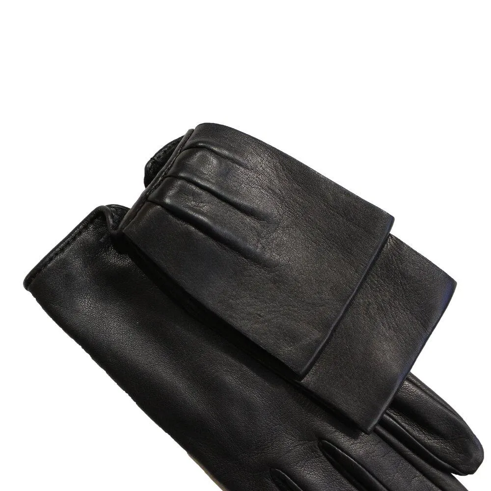 Alabama 3 - Women's  Silk Lined Leather Gloves with Bow Detail