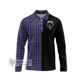 Alexander of Menstry Tartan Long Sleeve Polo Shirt with Family Crest and Half Of Me Style