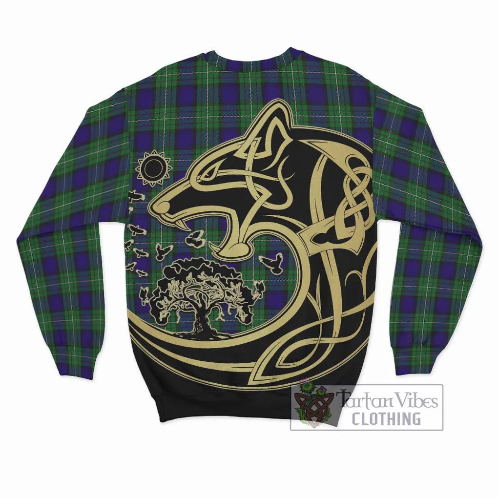 Alexander Tartan Sweatshirt with Family Crest Celtic Wolf Style