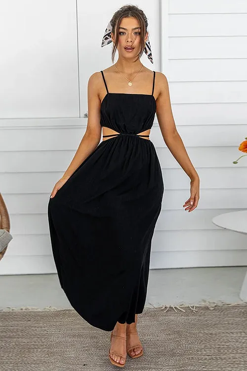 Always Enchanting Spaghetti Cutout Maxi Dress - 3 Colors