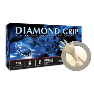 Ansell Microflex Diamond Grip Powder-Free Latex Exam Gloves Glove Exam Latex Diamond Grippf Sm 100/Bx 10Bx/Cs