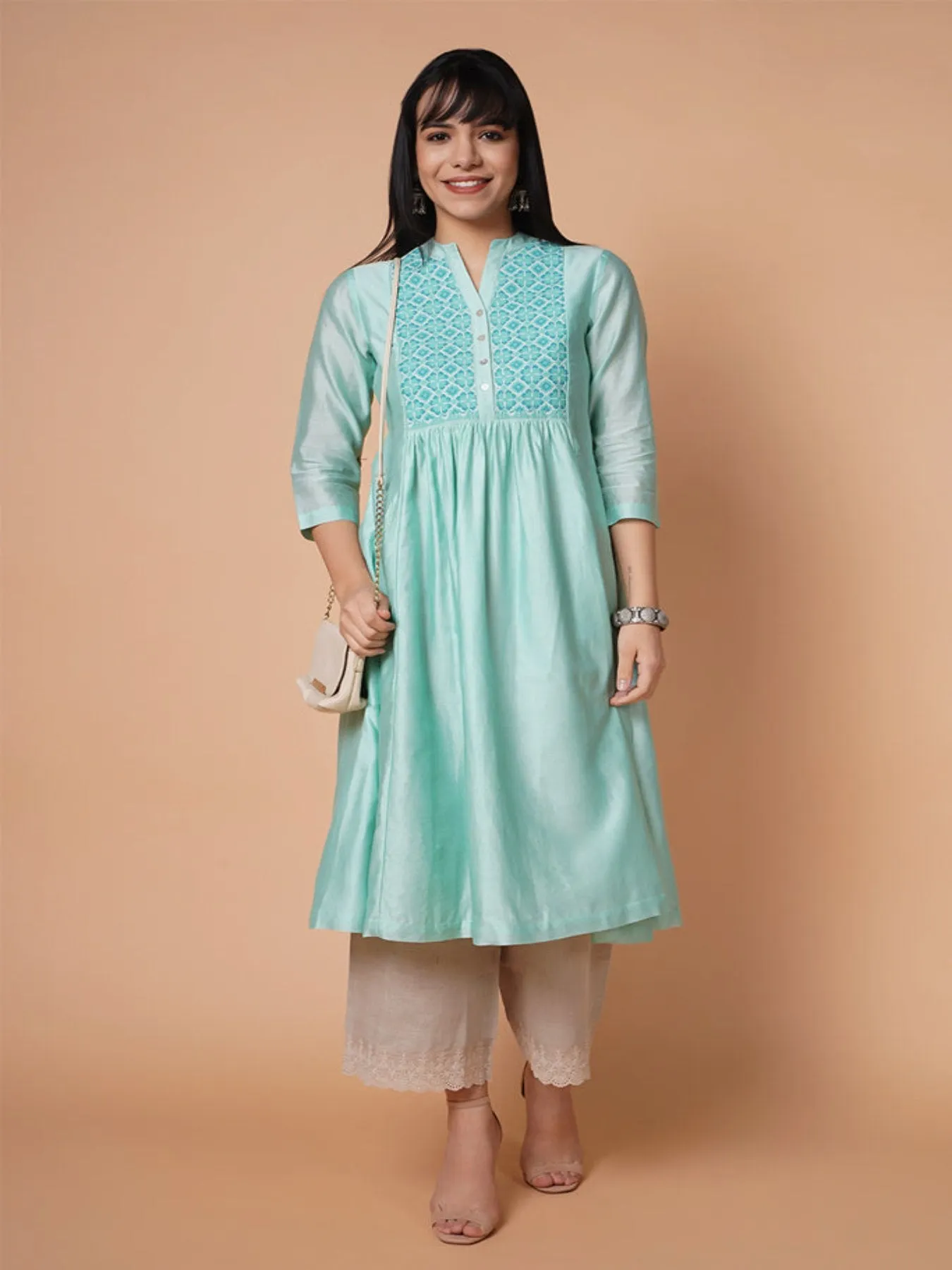 Aquamarine Emb Kurta