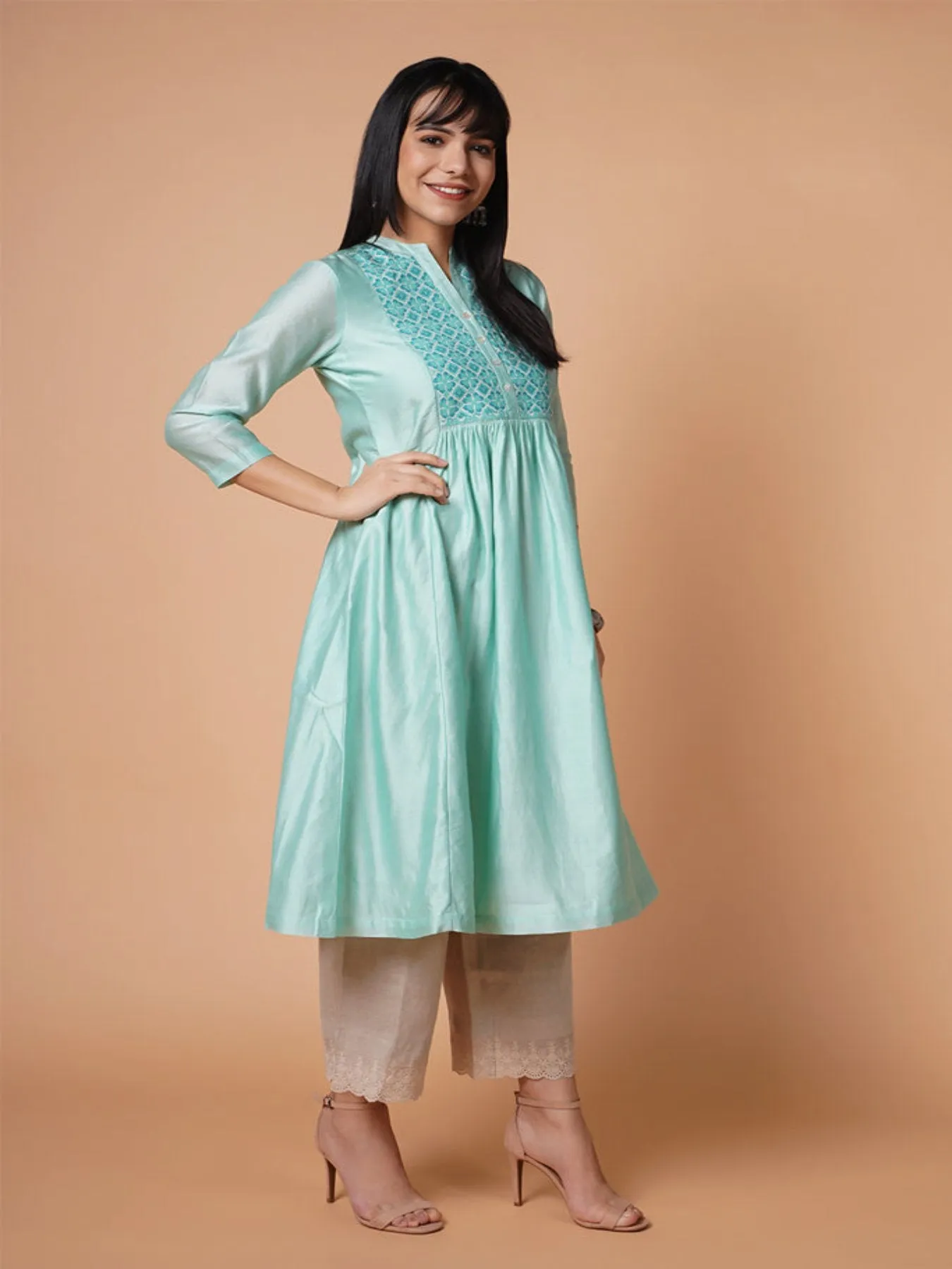 Aquamarine Emb Kurta