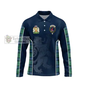 Armstrong Ancient Tartan Long Sleeve Polo Shirt with Family Crest and Lion Rampant Vibes Sport Style