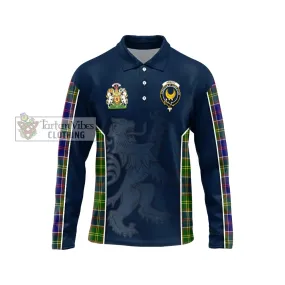 Arnott Tartan Long Sleeve Polo Shirt with Family Crest and Lion Rampant Vibes Sport Style