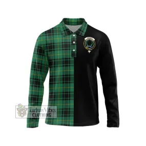 Arthur Ancient Tartan Long Sleeve Polo Shirt with Family Crest and Half Of Me Style