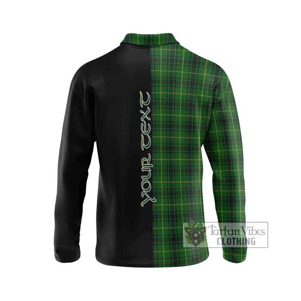 Arthur Tartan Long Sleeve Polo Shirt with Family Crest and Half Of Me Style