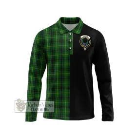 Arthur Tartan Long Sleeve Polo Shirt with Family Crest and Half Of Me Style