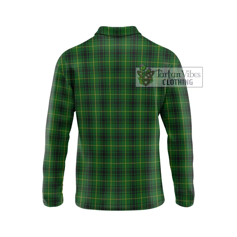 Arthur Tartan Long Sleeve Polo Shirt with Family Crest DNA In Me Style