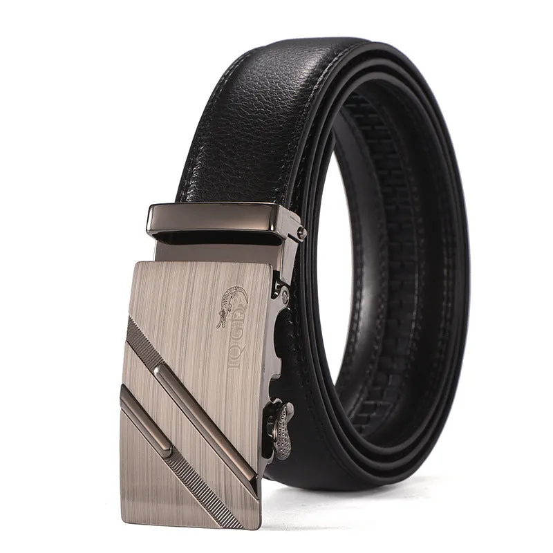 Automatic Leather Buckle Belt Leisure Business Jaguar Pants Belt