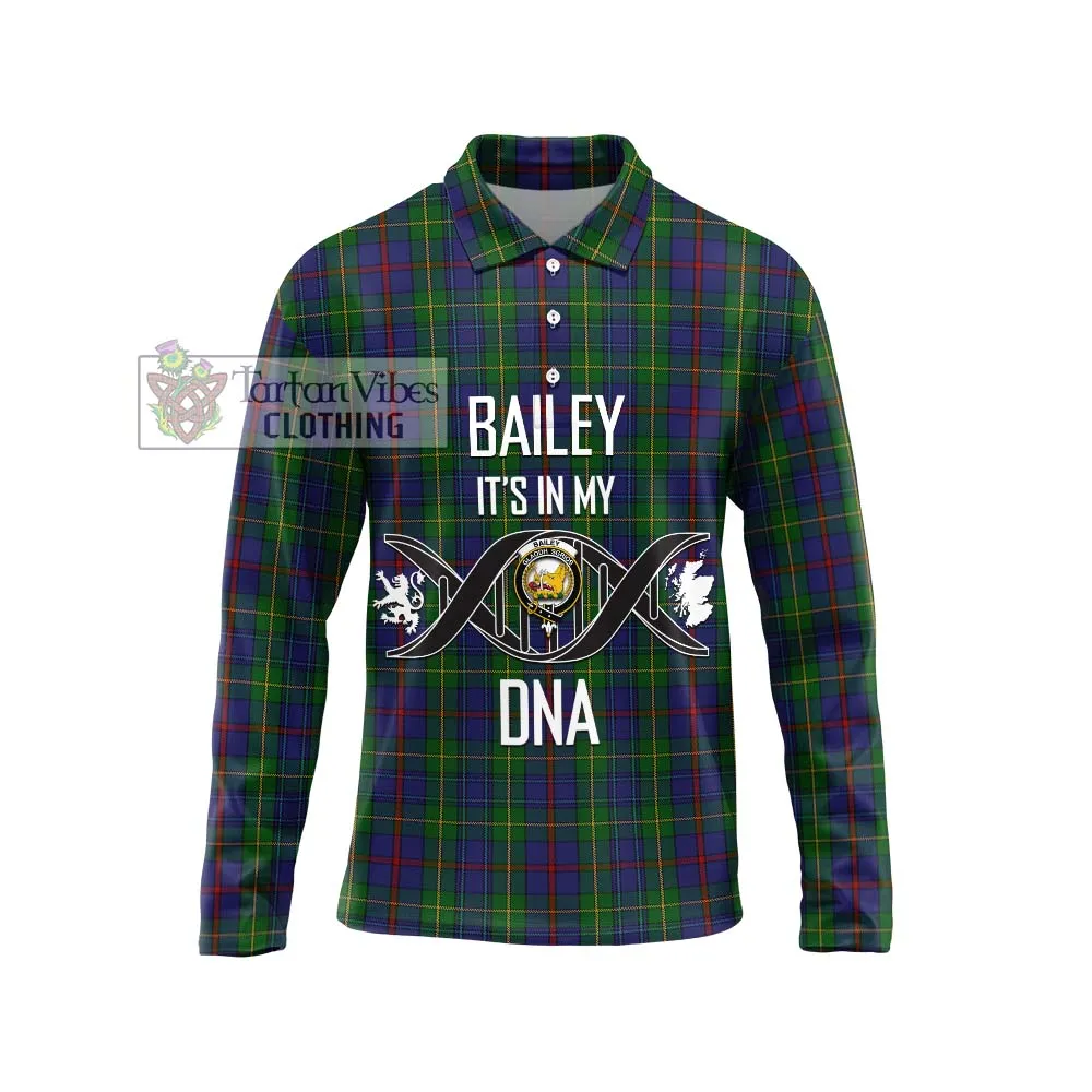 Bailey Tartan Long Sleeve Polo Shirt with Family Crest DNA In Me Style