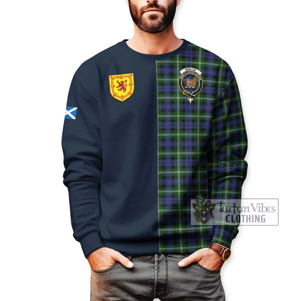 Baillie (Bailey) Tartan Sweatshirt Alba with Scottish Lion Royal Arm Half Style