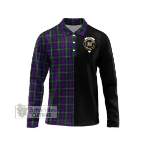 Baillie Highland Society Tartan Long Sleeve Polo Shirt with Family Crest and Half Of Me Style