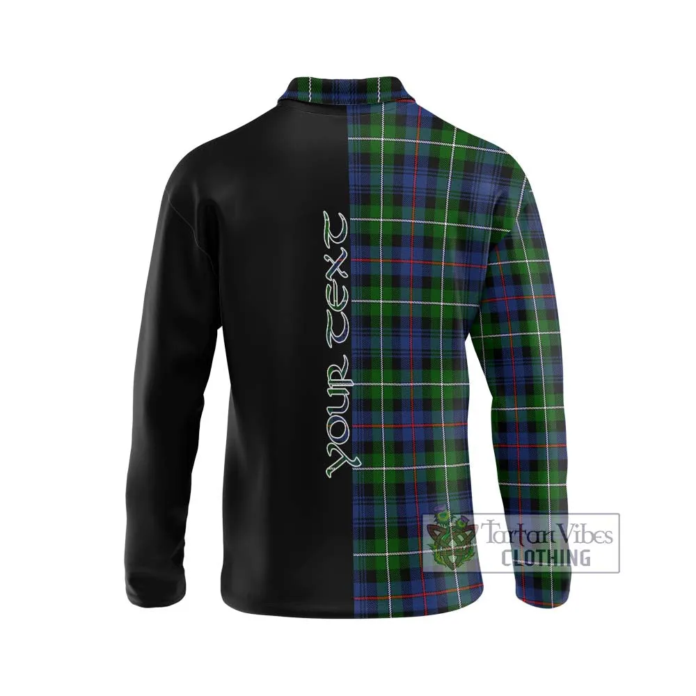 Baillie Tartan Long Sleeve Polo Shirt with Family Crest and Half Of Me Style