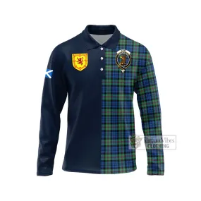 Baird Ancient Tartan Long Sleeve Polo Shirt Alba with Scottish Lion Royal Arm Half Style