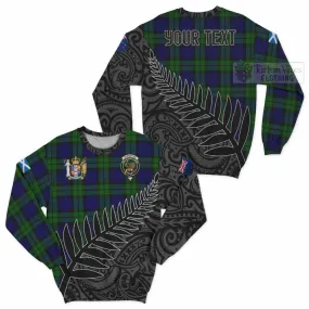 Bannatyne Crest Tartan Sweatshirt with New Zealand Silver Fern Half Style