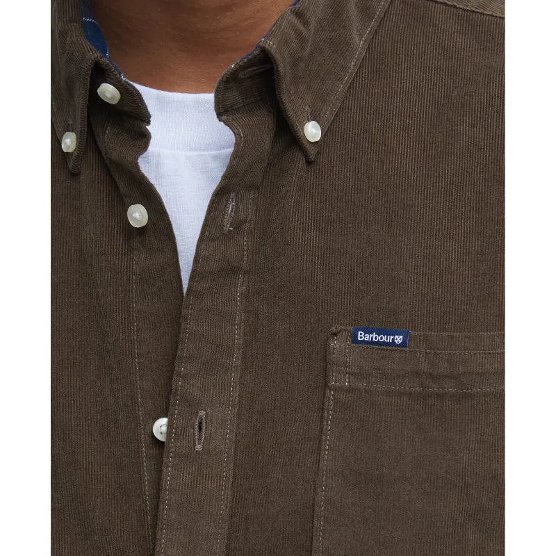 Barbour Ramsey Corduroy Mens Tailored Shirt - Brown