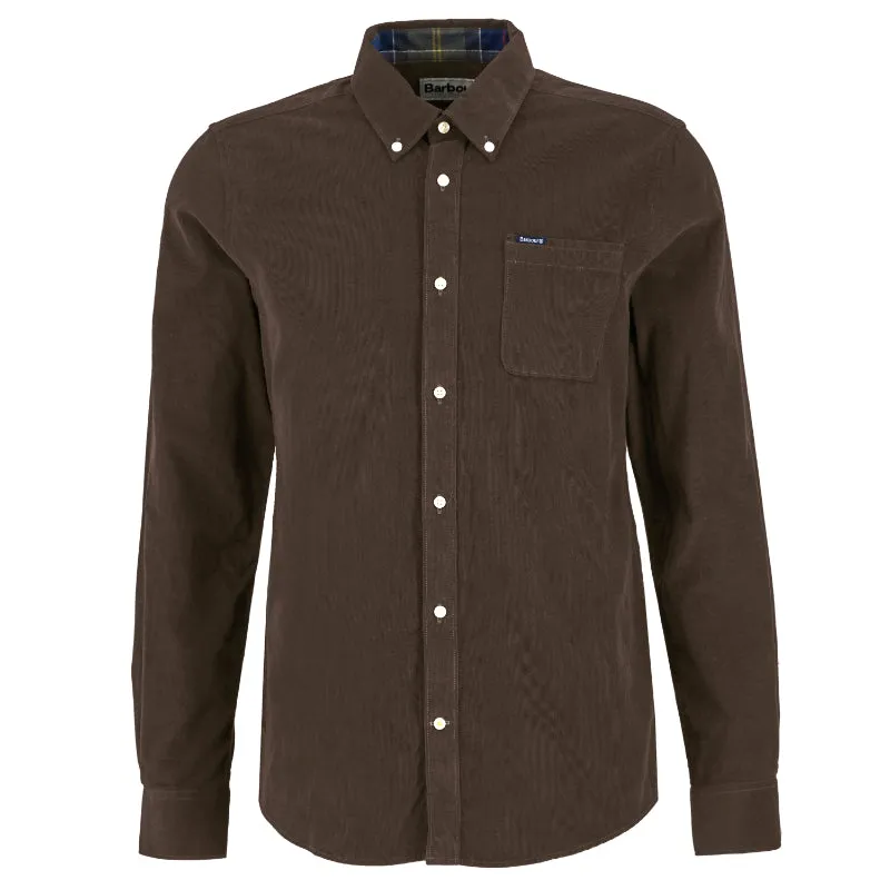 Barbour Ramsey Corduroy Mens Tailored Shirt - Brown