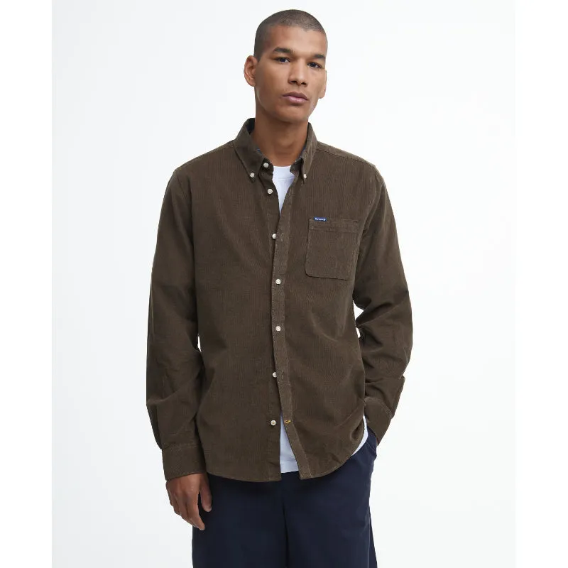 Barbour Ramsey Corduroy Mens Tailored Shirt - Brown