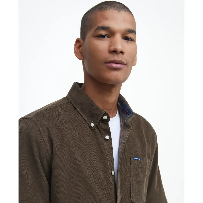 Barbour Ramsey Corduroy Mens Tailored Shirt - Brown