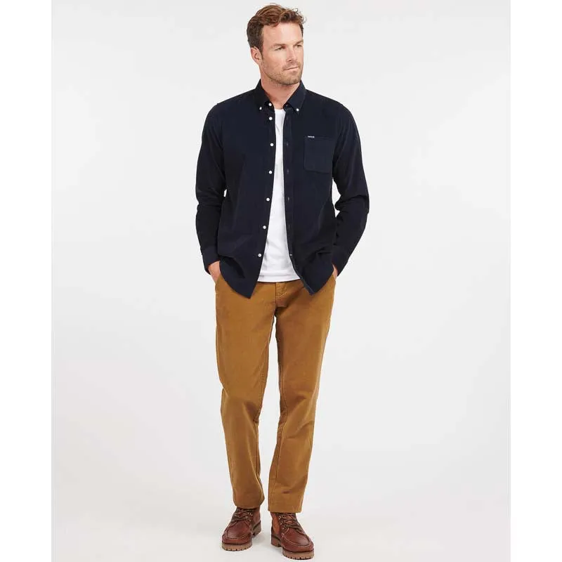 Barbour Ramsey Corduroy Mens Tailored Shirt - Navy