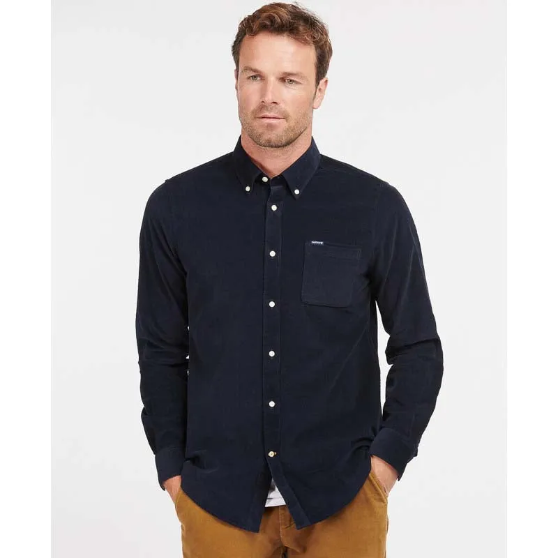 Barbour Ramsey Corduroy Mens Tailored Shirt - Navy