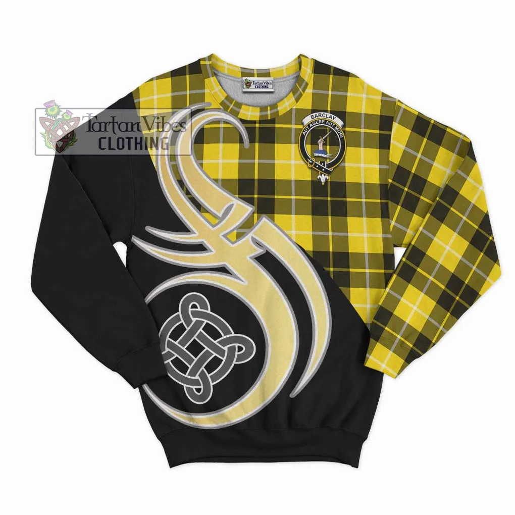 Barclay Dress Modern Tartan Sweatshirt with Family Crest and Celtic Symbol Style