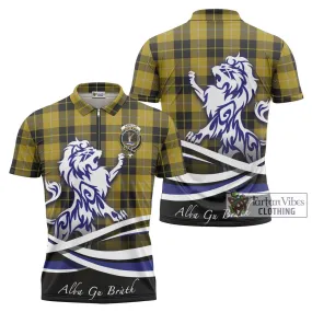 Barclay Dress Tartan Zipper Polo Shirt with Alba Gu Brath Regal Lion Emblem