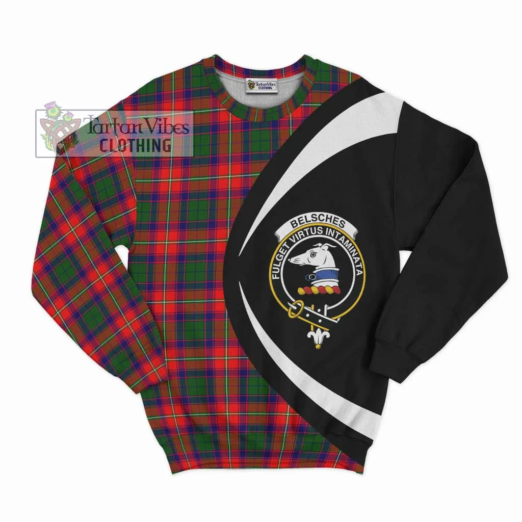 Belsches Tartan Sweatshirt with Family Crest Circle Style