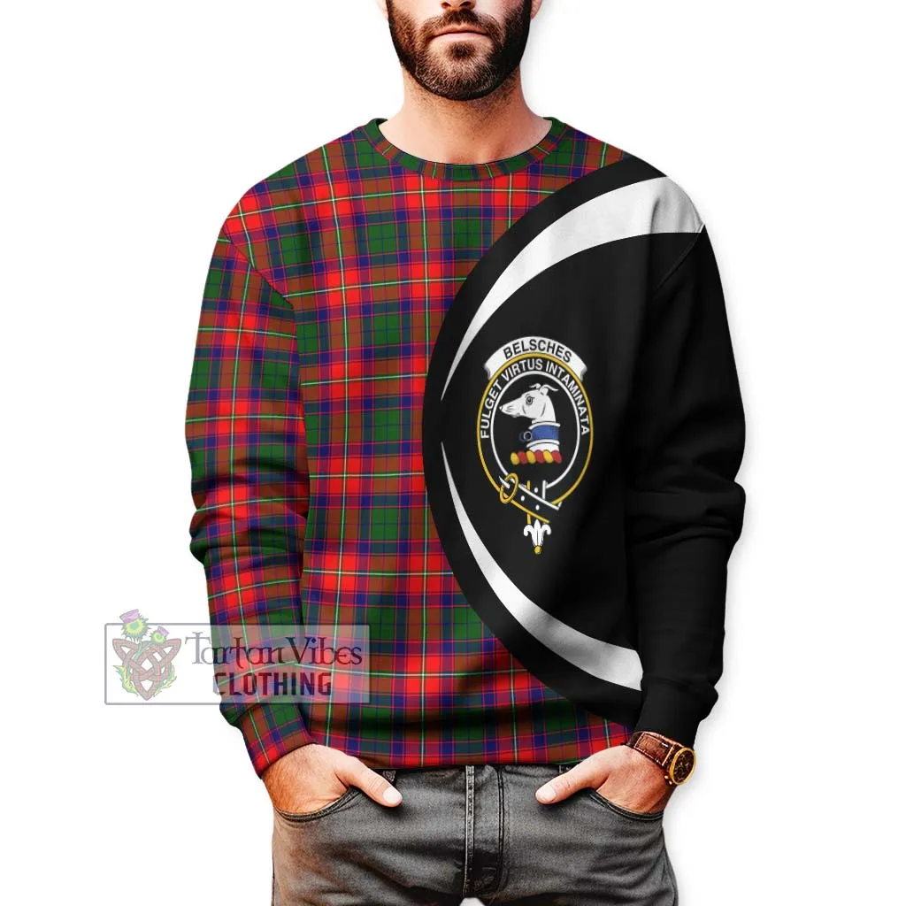 Belsches Tartan Sweatshirt with Family Crest Circle Style