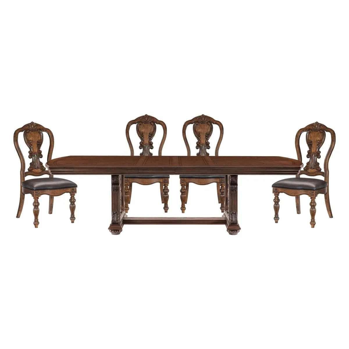 Bergen Collection Dark Oak Dining Set