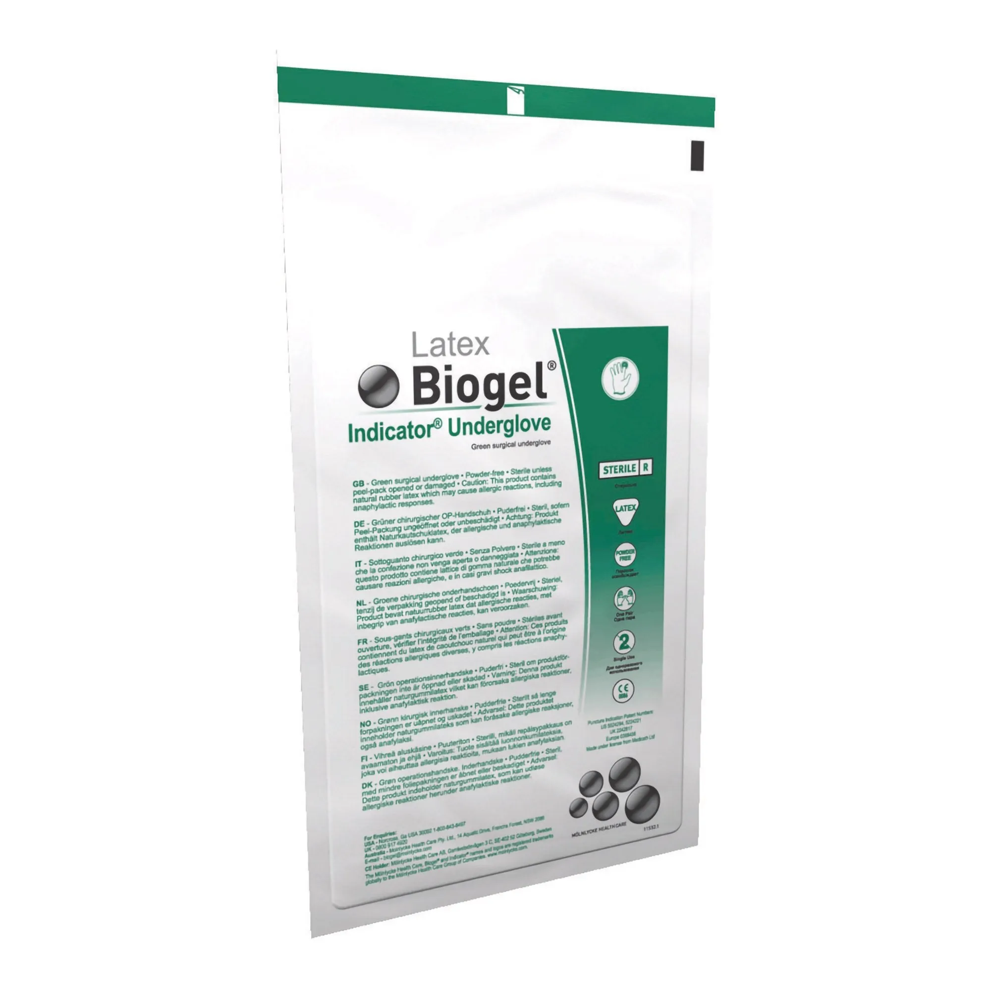 Biogel Indicator™ Latex Surgical Underglove, Size 7, Green 200/CASE