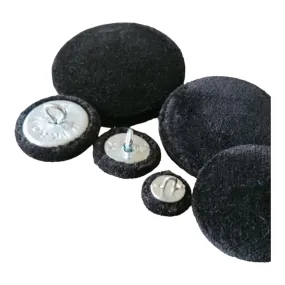 Black Velvet Covered Buttons - Choice of Button Sizes