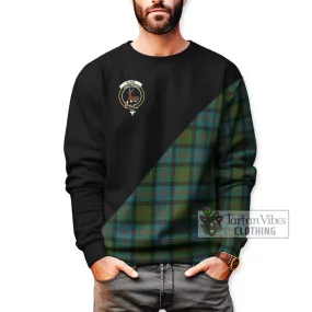 Blair Ancient Tartan Sweatshirt with Family Crest and Military Logo Style