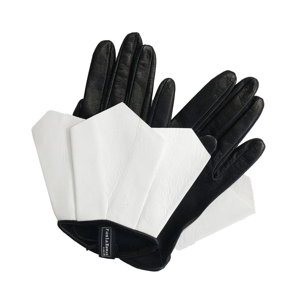 Bonnie - Women's Silk Lined Leather Gloves With Cuff Fall Detail