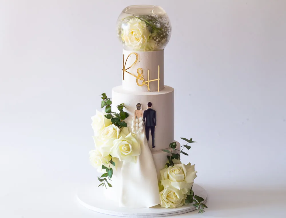 Bride and Groom Wedding Cake