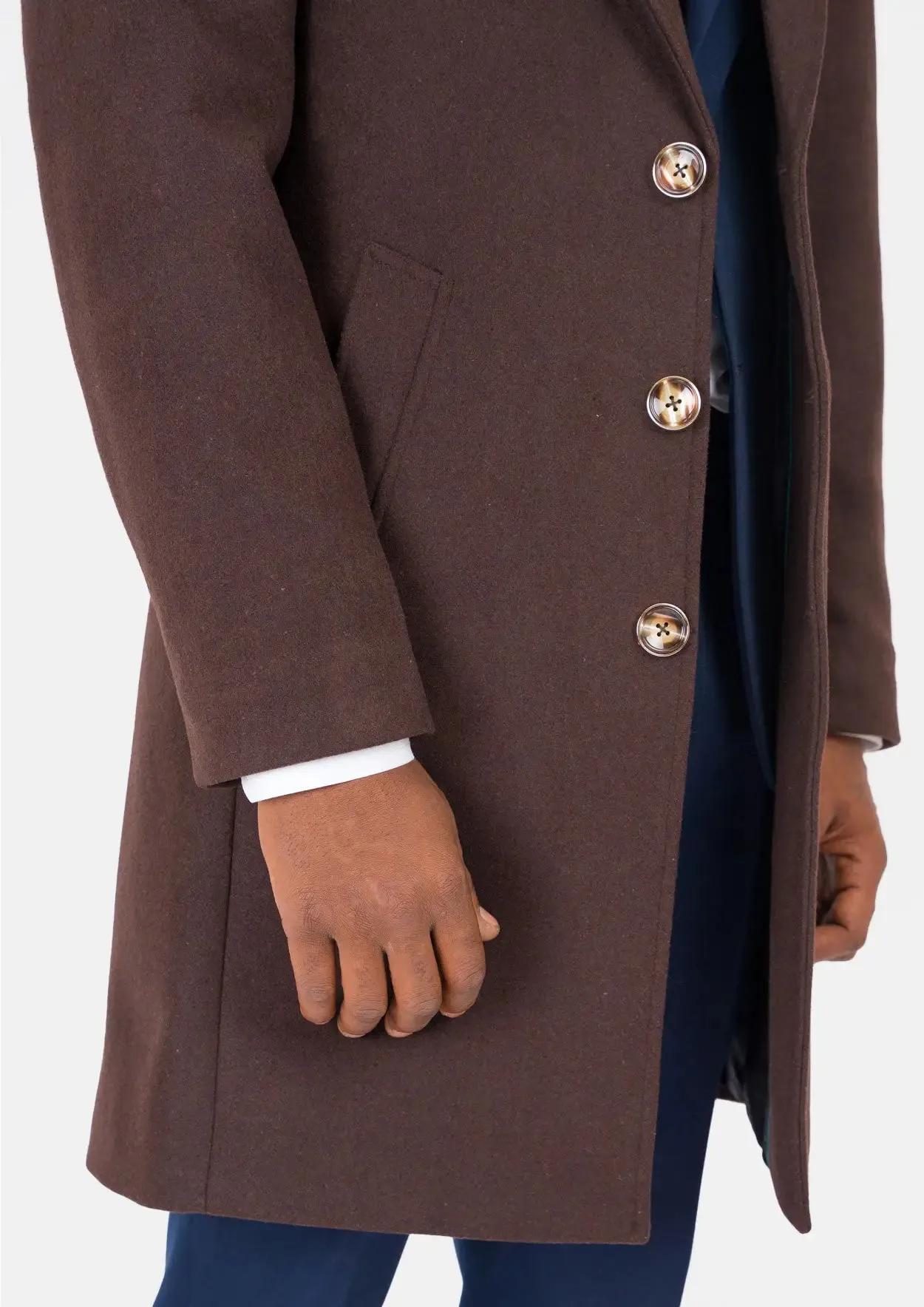 Brown Wool Classic Overcoat