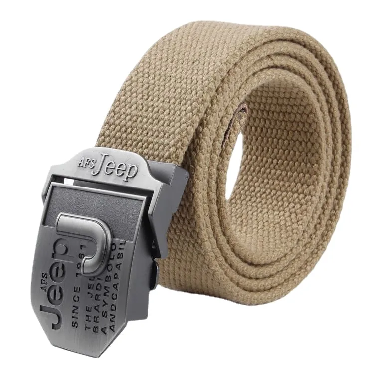 Buckle Casual Weaving Belt Battlefield Canvas Belt Trendy Thickening plus Thick Pants Belt