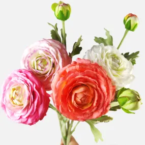 Bulk Exclusive 18.8" Ranunculus Real Touch Stem Artificial Flowers Wholesale